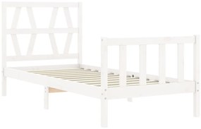 Giroletto con Testiera Bianco Small Single Legno Massello