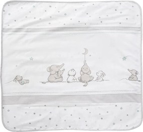 Coperta per bambini bianca/grigia in micropile 80x80 cm Sternenzauber – Roba