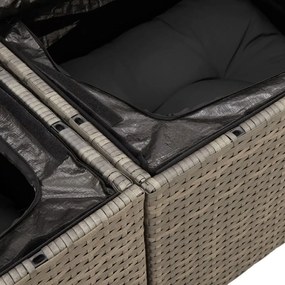 Set Divani da Giardino 7 pz con Cuscini Grigio in Polyrattan