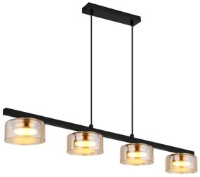 Globo 16055-4HG - Lampadario LED a sospensione con filo HIGGINS 4xGX53/6W/230V fumé/marrone