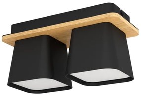 Eglo 390007 - Plafoniera RUSCIO 2xE27/40W/230V nero/marrone