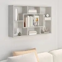 Mensola a Muro Grigio Cemento 85x16x52,5cm in Legno Multistrato 801422