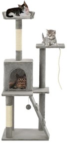 Albero Per Gatti Con Tiragraffi İn Sisal 120 Cm Grigio /