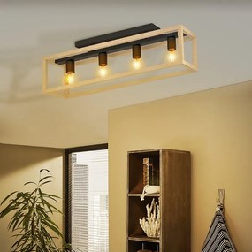 Plafoniera industriale Elgort Ø 0 cm nero IP20, 4XE27 INSPIRE