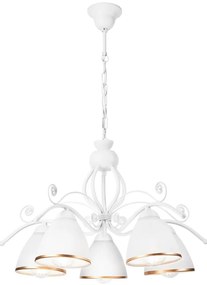 Lampadario a sospensione con catena RETRO II 5xE27/60W/230V bianco