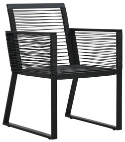 Set da pranzo da giardino 5 pz nero in rattan pvc