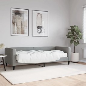 Divano letto con materasso grigio chiaro 80x200 cm in tessuto