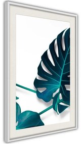 Poster  Turquoise Monstera I  Cornice Quadri Cornice d'oro con passe-partout, Larghezza x Altezza Home decor 40x60