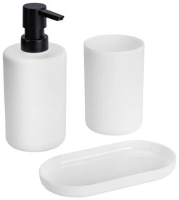 Set di accessori per il bagno bianco opaco in plastica Fano – Allstar
