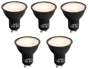 Set di 5 Lampadine LED dimmerabili GU10 nere 6W 500lm 2700K