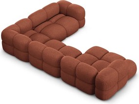 Divano angolare color mattone (con penisola a destra/a U) Loretto – Cosmopolitan Design