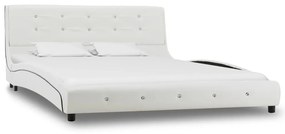 Letto con materasso memory foam bianco in similpelle 140x200 cm