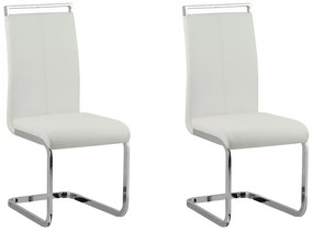 Set di 2 sedie ecopelle bianco GREEDIN Beliani