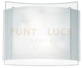 Plafoniera righe bianca 2 luci attacco e27 35x8x28cm con doppio vetro
