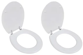 Tavolette Wc Con Coperchi 2 Pz İn Mdf Bianche /
