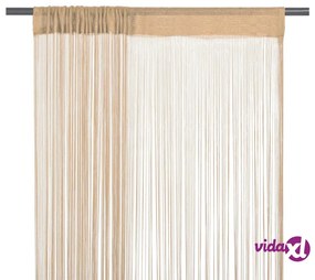 vidaXL 2 Pz Tende a Fili 100x250 cm Beige