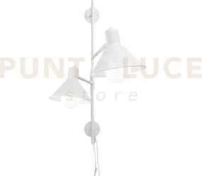 Applique a parete duetto regolabile bianca 2 luci attacco e27 154x2...