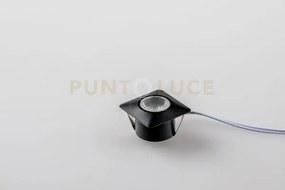 Incasso led asso nero in alluminio 1w 100lm 3000k 3,2x3,2x2,2cm inc...