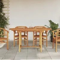 Tavolo Giardino Estensibile 110-160x80x75cm Legno Massello Teak 363486