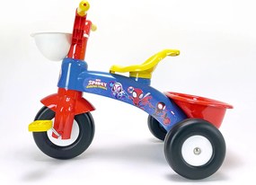 Triciclo a Pedali Primi Passi per Bambini 3 Ruote e Vano Contenitore Marvel Spidey Blu e Rosso...