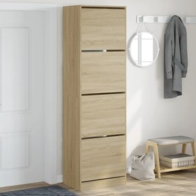 Scarpiera 4 Cassetti Ribaltabili Rovere Sonoma 60x42x204 Cm /