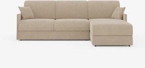 Evans Divano letto angolare con penisola contenitore - design compatto in tessuto smacchiabile T23
