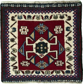 Shiraz Tappeto 50x50 Rosso (Iran) Annodato A Mano