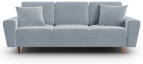 Divano azzurro allungabile e con contenitore con rivestimento in velluto 235 cm Kyoto – Cosmopolitan Design