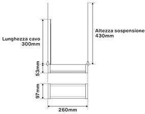 Campana Lineare LED 50W 26cm Sospesa 5.500 lm con Osram chip LED Colore Bianco Freddo 6.000K