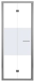 Porta doccia pieghevole Record, L 77-81 cm x H 195 cm x SP 6 mm, profilo cromo, vetro smerigliato