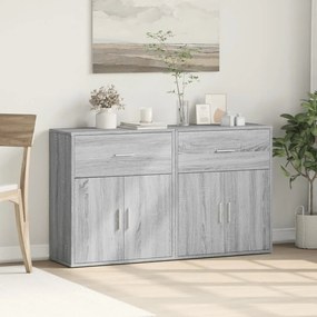 Credenze 2 pz grigio sonoma 60x31x70 cm in legno multistrato