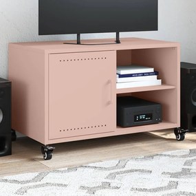 Mobile Tv Rosa 68x39x43,5cm İn Acciaio Laminato A Freddo /