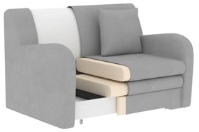 Divano bianco allungabile/con contenitore e rivestimento in bouclé 130 cm Ario – ELTAP