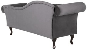 Chaise longue per lato sinistro in velluto grigio LATTES Beliani