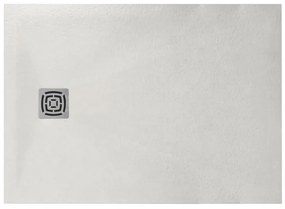 Piatto doccia in resina FS25 bianco L 110 x L 80 x H 3 cm effetto pietra