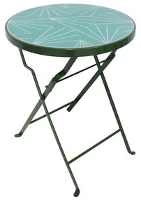 Tavolino portavaso tondo geometrico verde
