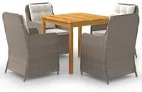 Set Mobili da Pranzo per Giardino 5 pz Marrone 3067728