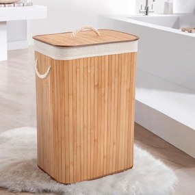 Cesto portabiancheria in bambù di colore naturale 78 l Bamboo - Compactor