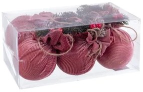 Palle di Natale Multicolore Rosa Vellutino Foam 6 x 6 x 6 cm (6 Unità)