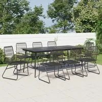 Set da Pranzo da Giardino 9 pz Nero in Rattan PVCcod mxl 120411