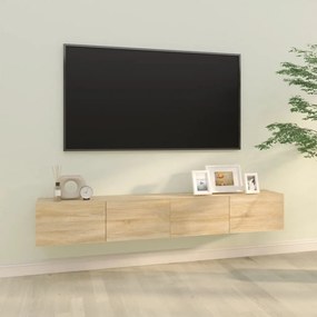 Mobili TV da Parete 2 pz Rovere Sonoma 100x30x30 cm in Legno