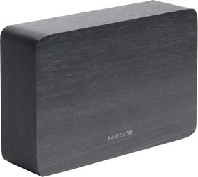 Sveglia nera con decoro in legno, 15 x 10 cm Square - Karlsson