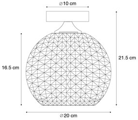 Lampada da soffitto Art Déco intelligente in ottone con Wi-Fi A60 - Sphere