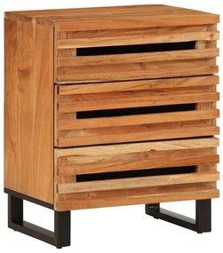 Comodino 50x34x62 Cm İn Legno Massello Di Acacia /