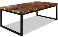 Tavolino da Caff in Legno di Teak e Resina 110x60x40 cm 244551