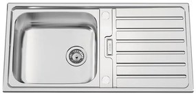Lavello semincasso 1 vasca con gocciolatoio laterale destro o sinistro RODI Urban 105 B inox L 50 x L 100 x P 20 cm argento