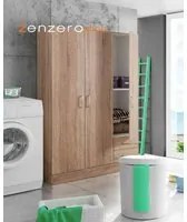 Armadio multiuso con 3 ante e 2 cassetti, rovere sonoma, made in Italy, ZCMARM3A2CS