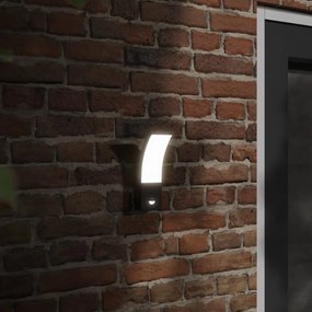 Applique Con Led E Sensore 2 Pz Nere İn Alluminio Pressofuso /