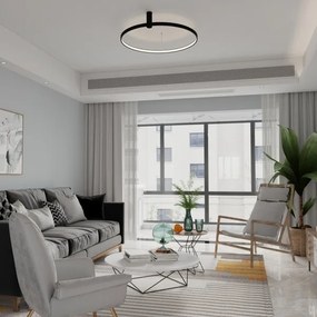 Plafoniera LED RING S LED/34W/230V 3000/4000/6000K Ø 60 cm nero