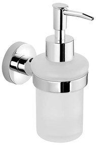 Aqualine - Distributore di sapone a parete SAMBA 150 mm bianco latte vetro/cromo lucido